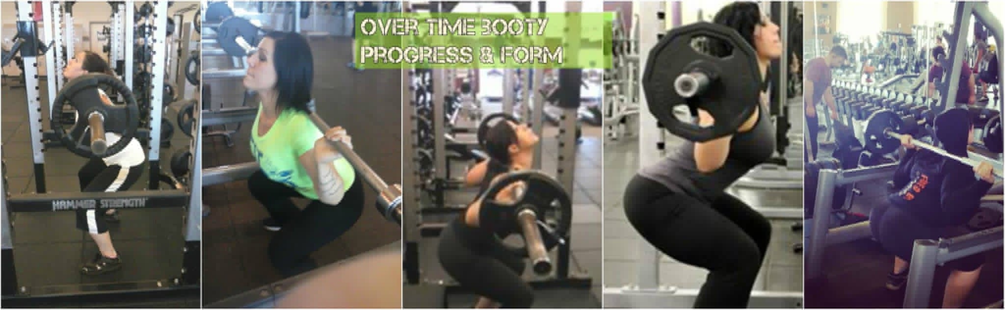 Tina's squat form progression over time in the gym